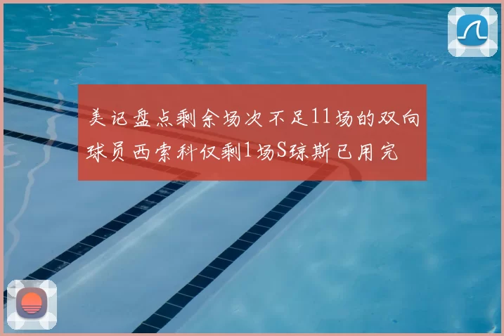 美记盘点剩余场次不足11场的双向球员西索科仅剩1场S琼斯已用完